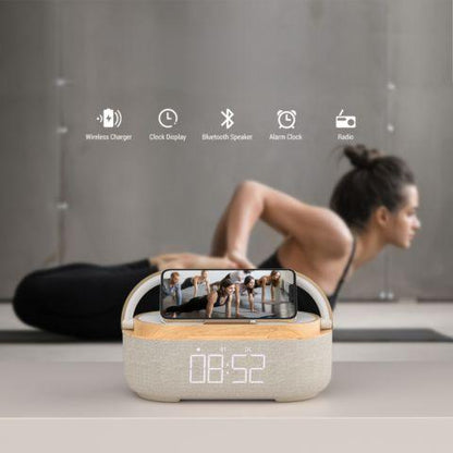 Luminária Multifuncional 5 em 1 Bluetooth e Carregamento Sem Fio