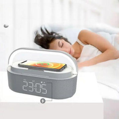 Luminária Multifuncional 5 em 1 Bluetooth e Carregamento Sem Fio