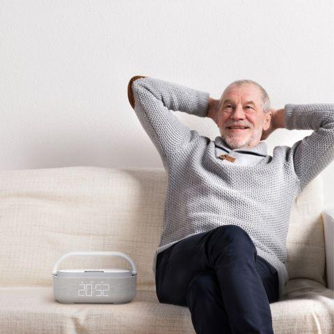 Luminária Multifuncional 5 em 1 Bluetooth e Carregamento Sem Fio